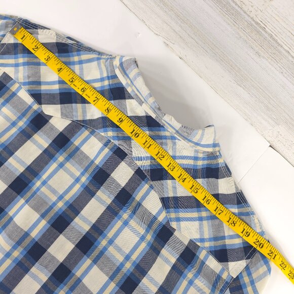 LEVI'S MEN'S PLUS SIZE XXL 2XL BLUE PLAID LONG SLEEVE SHIRT SNAP PEARL BUTTONS.. - Picture 15 of 16